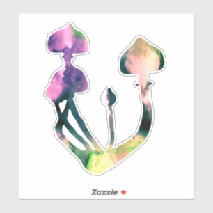 Adesivo Cogumelos Aquarela