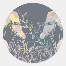 Adesivo Cogumelos Aquarela