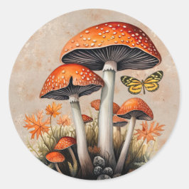 Adesivo Cogumelos de Madeira de Outono Laranja