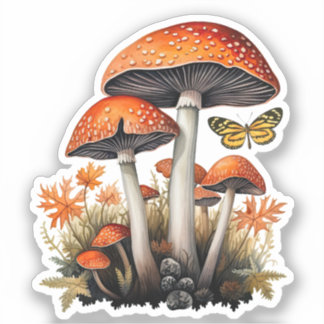 Adesivo Cogumelos de Outono da Floresta