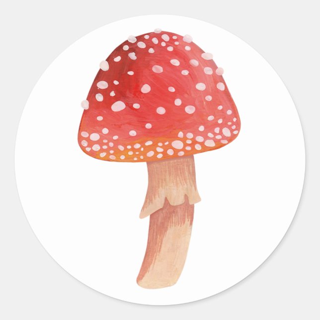 Adesivo Cogumelos vermelhos. Woodland fly agaric. Amanita (Frente)