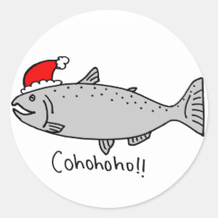 Adesivo Cohohoho Natal Salmon Doodle