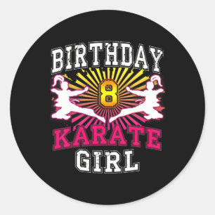 Adesivo Coisa da Garota do 8.º Aniversário - Karate 8 Anos