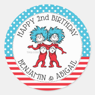 Adesivo Coisa Um Coisa Dois   Aniversário de Gêmeos