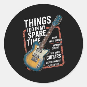 Adesivo Coisas de Guitarra que Faço no Meu Tempo Livre Div