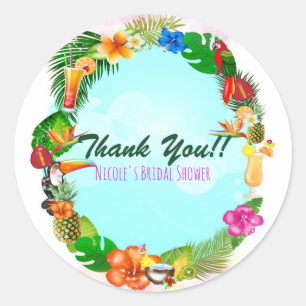 Adesivo Coisas de Verão Tropical Havaiano Quadro Luau Fest