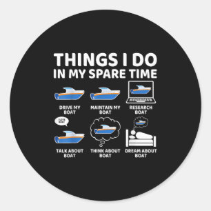 Adesivo Coisas que faço no meu tempo livre Barco engraçado