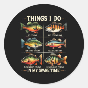 Adesivo Coisas que faço no meu tempo livre Piadas de Pesca