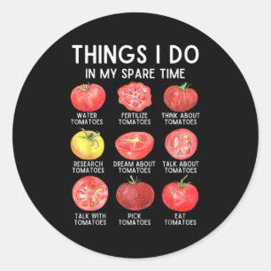 Adesivo Coisas que faço no meu tempo livre Tomates Jardina