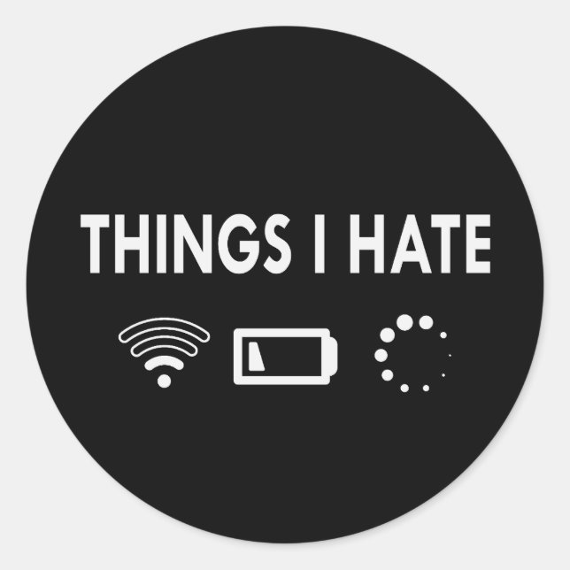 Adesivo Coisas que odeio (Frente)
