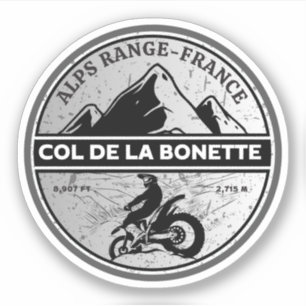 Adesivo Col de la Bonette Alpes franceses passeio de moto