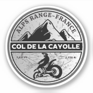 Adesivo Col de la Cayolle francês Alpes tour de motobike