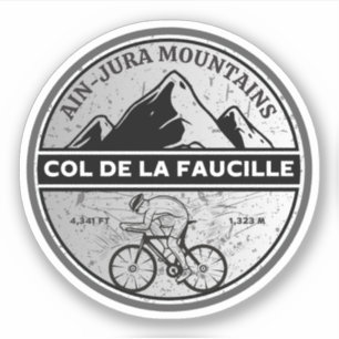Adesivo Col de la Faucille passeio de bicicleta nos Alpes