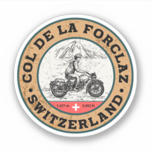 Adesivo Col de la Forclaz alpes suíços presentes de motoci