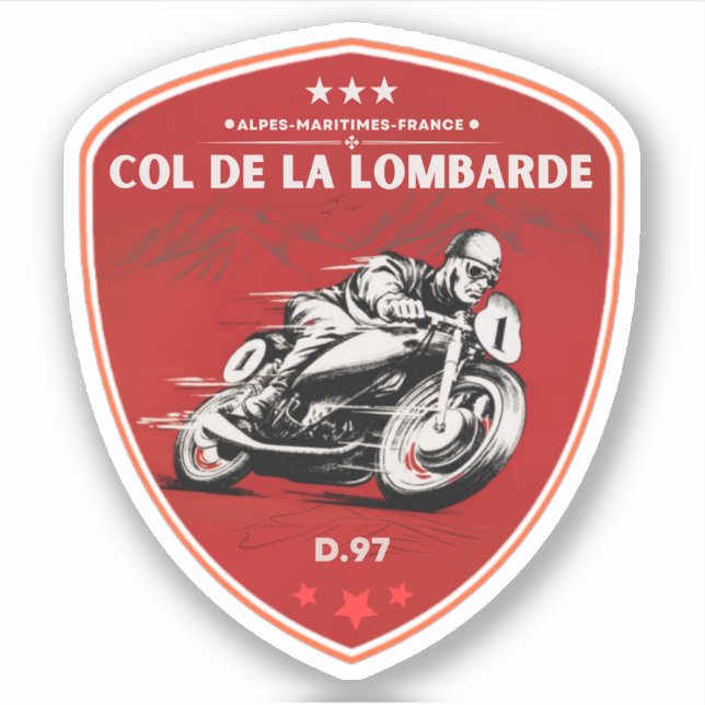 Adesivo Col de la Lombarde Alpes franceses presentes de mo (Frente)