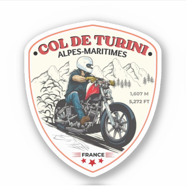 Adesivo Col de Turini, Alpes Marítimos (Frente)