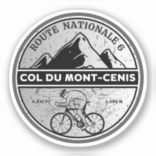 Adesivo Col du Mont Cenis maciço francês bicicleta Alpina