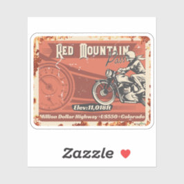 Adesivo Cola Red Mountain Pass Colorado Motorcycle 01