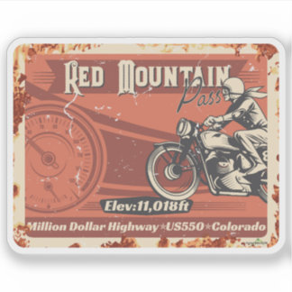 Adesivo Cola Red Mountain Pass Colorado Motorcycle 01