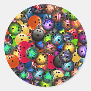 Adesivo Colagem colorida das bolas de boliche