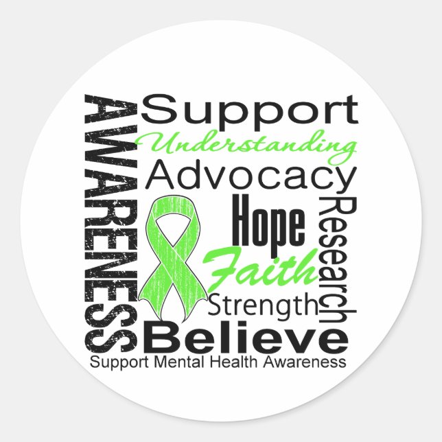 Adesivo Colagem - Consciência da Saúde Mental (Frente)