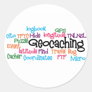 Adesivo Colagem da palavra de Geocaching