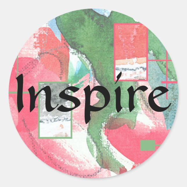 Adesivo Colagem de abstrato, mídia mista e aquarela 2 (Frente)