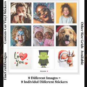 Adesivo Colagem de Foto/Imagem Personalizada 9 Quadrados