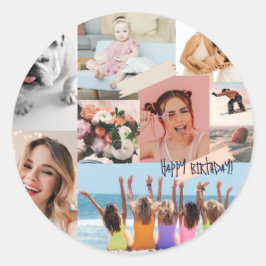 Adesivo Colagem de fotos modernas Feliz aniversário