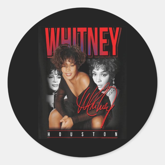 Adesivo Colagem de Fotos Retro Whitney Houston (Frente)