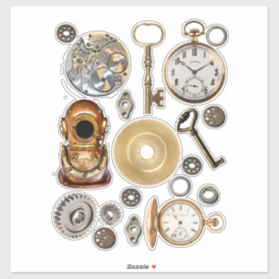 Adesivo Colagem de Gears Skeleton Keys