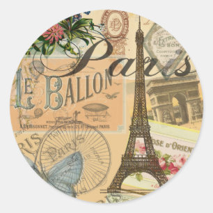 Adesivo Colagem de Viagens vintage de Paris França