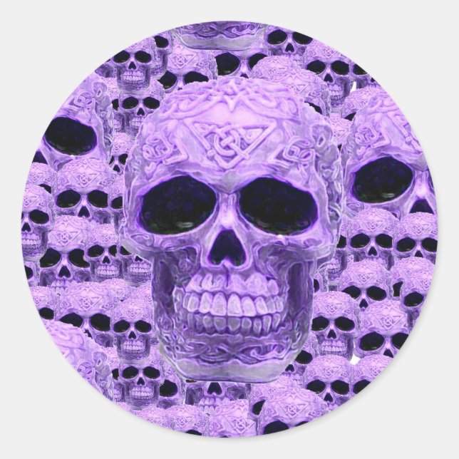Adesivo Colagem do crânio roxo celta (Frente)