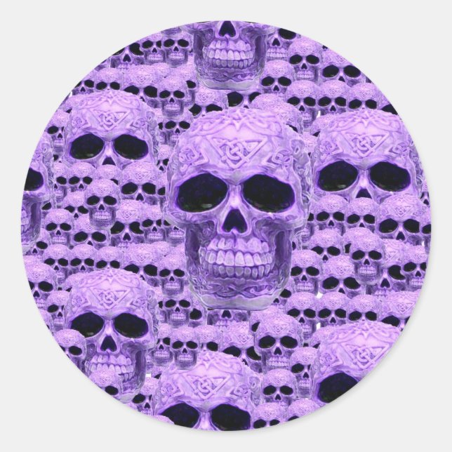 Adesivo Colagem do crânio roxo celta (Frente)