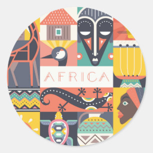 Adesivo Colagem simbólica africana da arte