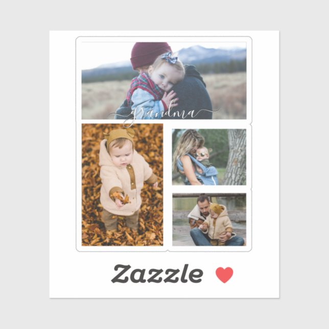 Adesivo Colagem Simples Família Ama Moderna Vovó Mãe (Folha)