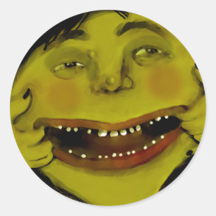 Adesivo colando para fora a bruxa da língua