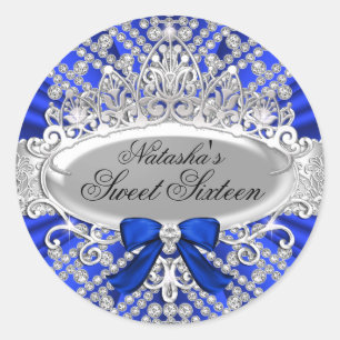 Adesivo Colar Blue Diamond & Tiara Sweet 16