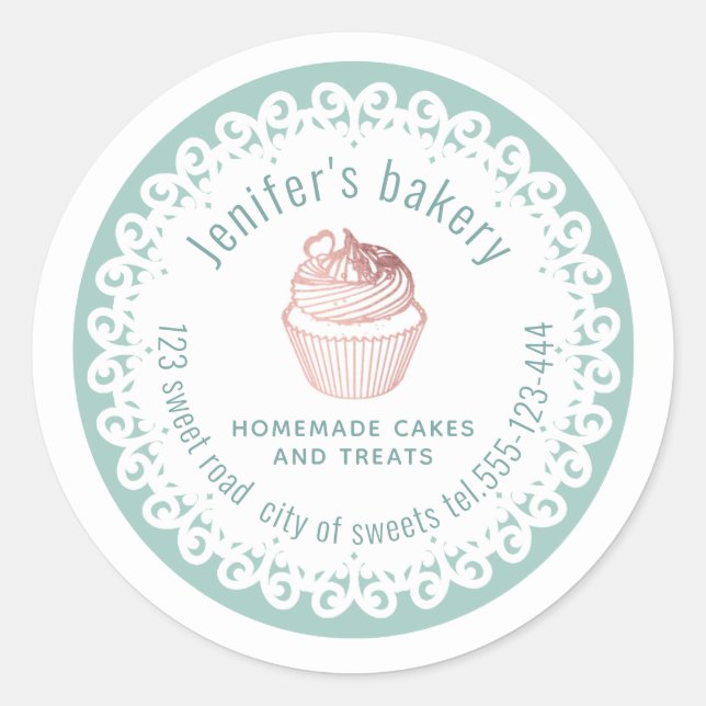 Adesivo Colar cupcakes caseiros e guloseimas (Frente)