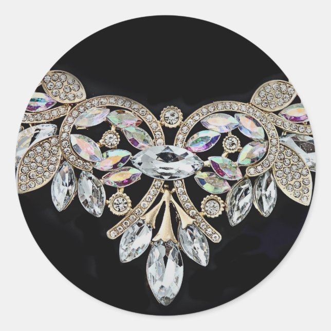 Adesivo Colar de diamante preto prateado (Frente)