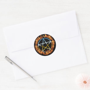 Adesivo Colar Prateado de Prata do Pentágono Beltane