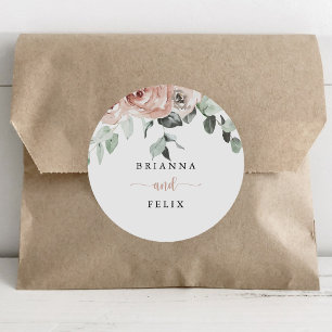 Adesivo Colas de Envelope de Casamento Floral Rosa Rosa Cl