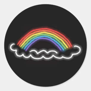 Adesivo Colas redondas Neon Rainbows (Preto)