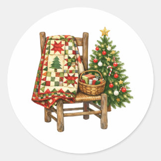 Adesivo Colcha de Natal em aquarela e árvore de Natal
