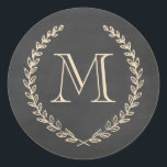 Adesivo Colchetes de estilo Monograma<br><div class="desc">Design de monograma no estilo do quadro de marfim por Shelby Allison.</div>