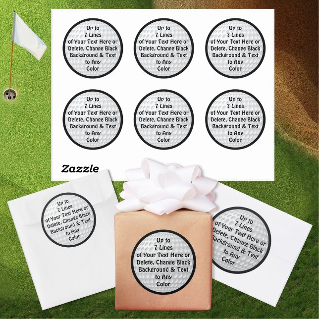 Adesivo Colchetes de Golfe Personalizados ou Excluir Texto (Decorate your golf favors, table, golf gift ideas. Personalized golf stickers. Golf decorations.)