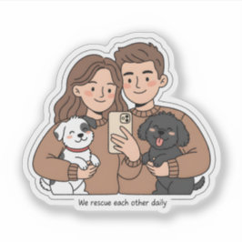 Adesivo Coleção Abundância de Casal e Animal de Estimação 