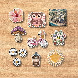 Adesivo Coleção de autocolantes em branco