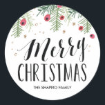 Adesivo Coleção de Berry de feliz<br><div class="desc">Vinheta festiva de Natal.</div>