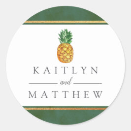 Adesivo Coleção de Casamentos de Abacaxi Tropical